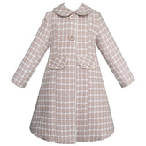 Abrigo de Fiesta Cuadro Vichy Beige para Niña - Gerat